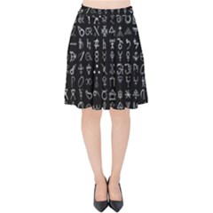 Alchemical Symbols - Collected Inverted Velvet High Waist Skirt by WetdryvacsLair