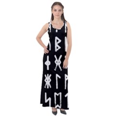The Anglo Saxon Futhorc Collected Inverted Sleeveless Velour Maxi Dress by WetdryvacsLair
