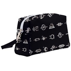 Electrical Symbols Callgraphy Short Run Inverted Wristlet Pouch Bag (large) by WetdryvacsLair