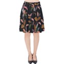 Animal Print Leaves Pattern Velvet High Waist Skirt View1