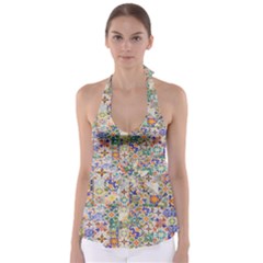 Mosaic Print Babydoll Tankini Top by designsbymallika
