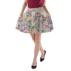 Mosaic Print A-line Pocket Skirt by designsbymallika