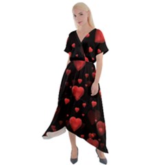 Multicoeur Cross Front Sharkbite Hem Maxi Dress by sfbijiart