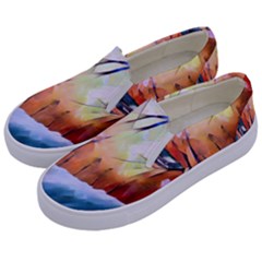 Paysage D hiver Kids  Canvas Slip Ons by sfbijiart