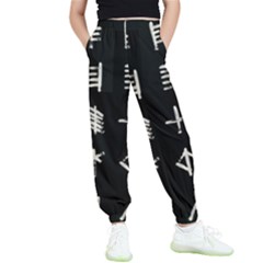 Ogham Rune Set Complete Inverted Kids  Elastic Waist Pants by WetdryvacsLair