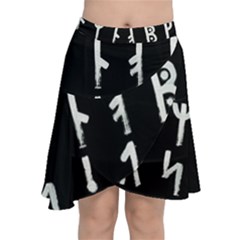 Medieval Runes Collected Inverted Complete Chiffon Wrap Front Skirt by WetdryvacsLair