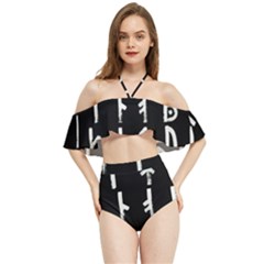 Medieval Runes Collected Inverted Complete Halter Flowy Bikini Set  by WetdryvacsLair