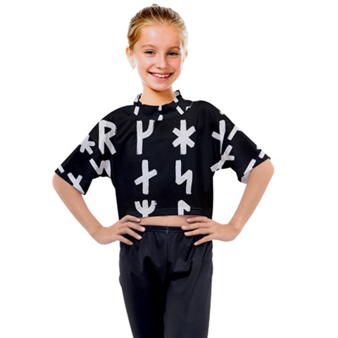 Younger Futhark Rune Set Collected Inverted Kids Mock Neck Tee by WetdryvacsLair