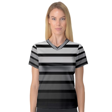 9 Bar Monochrome Fade V-neck Sport Mesh Tee by WetdryvacsLair