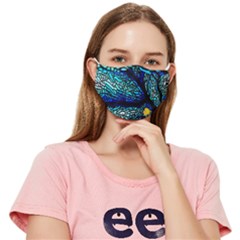 Sea-fans-diving-coral-stained-glass Fitted Cloth Face Mask (adult) by Sapixe