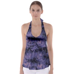 Purple And Yellow Abstract Babydoll Tankini Top by Dazzleway