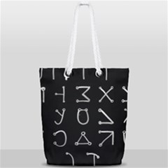 Heinrich Cornelius Agrippa Of Occult Philosophy 1651 Angelic Alphabet Or Celestial Writing Collected Inverted Full Print Rope Handle Tote (small) by WetdryvacsLair