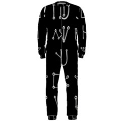 Heinrich Cornelius Agrippa Of Occult Philosophy 1651 Malachim Alphabet Collected Inverted Square Onepiece Jumpsuit (men)  by WetdryvacsLair