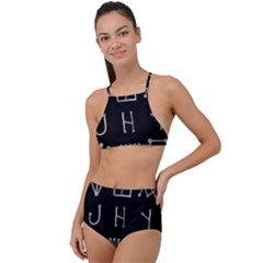 Heinrich Cornelius Agrippa Of Occult Philosophy 1651 Malachim Alphabet Collected Inverted Square High Waist Tankini Set by WetdryvacsLair