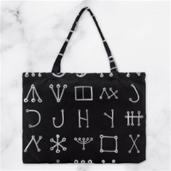 Heinrich Cornelius Agrippa Of Occult Philosophy 1651 Malachim Alphabet Collected Inverted Square Medium Tote Bag by WetdryvacsLair