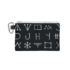 Heinrich Cornelius Agrippa Of Occult Philosophy 1651 Malachim Alphabet Collected Inverted Square Canvas Cosmetic Bag (small) by WetdryvacsLair