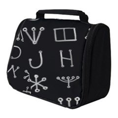 Heinrich Cornelius Agrippa Of Occult Philosophy 1651 Malachim Alphabet Collected Inverted Square Full Print Travel Pouch (small) by WetdryvacsLair