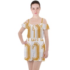 1 Best Dad Ruffle Cut Out Chiffon Playsuit by blackacturus