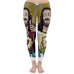 Buddy Christ Classic Winter Leggings by Valentinaart