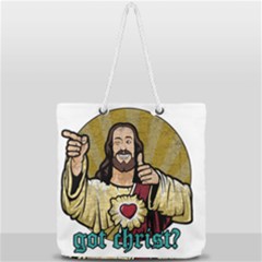 Buddy Christ Full Print Rope Handle Tote (large) by Valentinaart