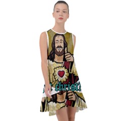 Buddy Christ Frill Swing Dress by Valentinaart