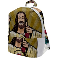 Buddy Christ Zip Up Backpack by Valentinaart