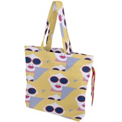 Fashion Faces Drawstring Tote Bag by Sparkle