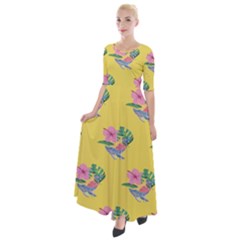 Floral Half Sleeves Maxi Dress by Sparkle