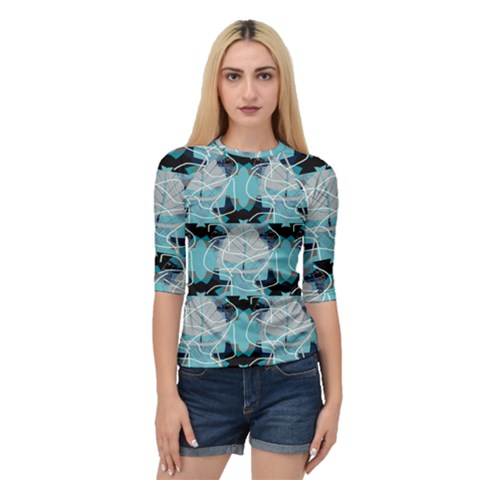 Digital Waves Quarter Sleeve Raglan Tee by Sparkle