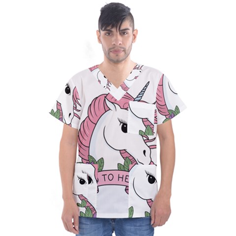 Go To Hell Men s V-neck Scrub Top by Valentinaart