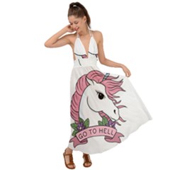 Go To Hell Backless Maxi Beach Dress by Valentinaart
