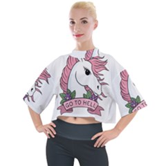 Go To Hell Mock Neck Tee by Valentinaart