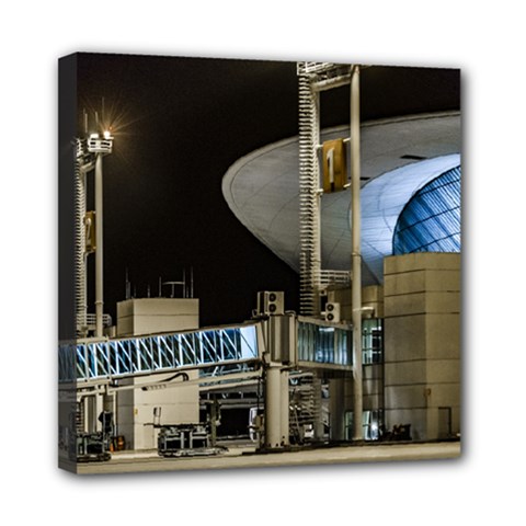 Montevideo Airport Night Scene, Uruguay Mini Canvas 8  X 8  (stretched) by dflcprintsclothing