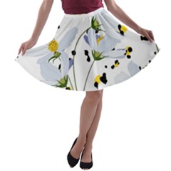 Tree Poppies  A-line Skater Skirt by Sobalvarro