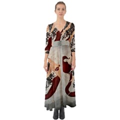 Bama Mermaid Button Up Boho Maxi Dress by CKArtCreations