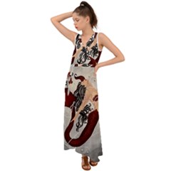 Bama Mermaid V-neck Chiffon Maxi Dress by CKArtCreations