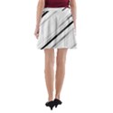 High contrast minimalist black and white modern abstract linear geometric style design A-Line Pocket Skirt View2