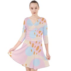 Girly Quarter Sleeve Front Wrap Dress by Sobalvarro