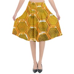 Hexagon Windows Flared Midi Skirt by essentialimage