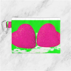 Two Hearts Canvas Cosmetic Bag (medium) by essentialimage