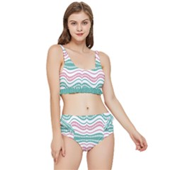 Waving Lines Vivid Pattern Frilly Bikini Set by dflcprintsclothing