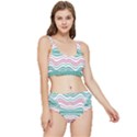 Waving Lines Vivid Pattern Frilly Bikini Set View1