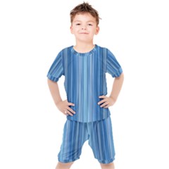 Ambient 1 In Blue Kids  Tee And Shorts Set by bruzer