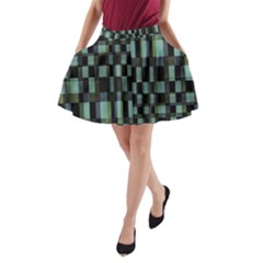 Dark Geometric Pattern Design A-line Pocket Skirt by dflcprintsclothing