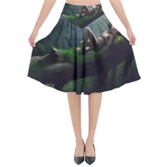 Wooden Child Resting On A Tree From Fonebook Flared Midi Skirt by 2853937