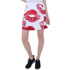 Red Lipsticks Lips Make Up Makeup Tennis Skirt by Dutashop