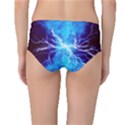 Blue Lightning thunder at night, graphic art 3 Mid-Waist Bikini Bottoms View2