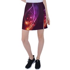  Colorful Arcs In Neon Light, Modern Graphic Art Tennis Skirt by picsaspassion