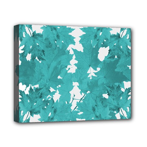 Blue Autumn Maple Leaves Collage, Graphic Design Canvas 10  X 8  (stretched) by picsaspassion