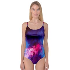 Colorful Pink And Blue Disco Smoke - Mist, Digital Art Camisole Leotard  by picsaspassion